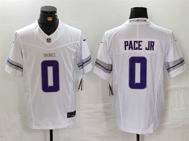 Mens Minnesota Vikings #0 Ivan Pace Jr White Alternate Vapor FUSE Limited Stitched Jersey